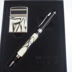 Retired Zippo Fancy Marble Lighter & Pen Gift Set